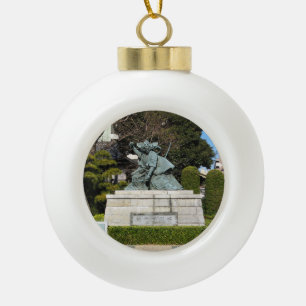 Samurai Kamakura Gongoro Kagemasa Kabuki Statue Keramik Kugel-Ornament