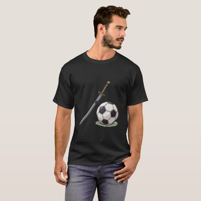 Samurai Katana and Soccer Ball - Japan T-Shirt (Vorne ganz)