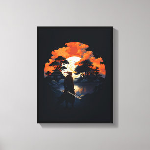 Samurai Katana Japan Ninja Warrior Canvas Print Leinwanddruck