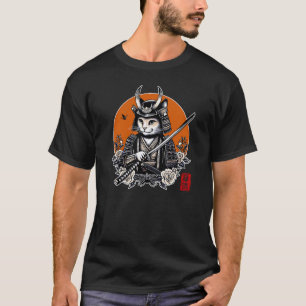 Samurai-Katze-Bushido-Ninja-Japanisches-Kanji-Tatt T-Shirt