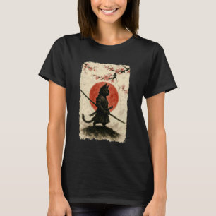 Samurai-Katze Bushido Vintage Ukiyo E Japanische G T-Shirt