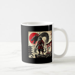 Samurai-Katze Grafischer Krieger Japanische Katzen Kaffeetasse