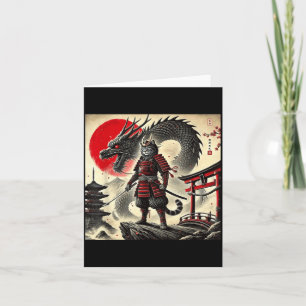 Samurai-Katze Grafischer Krieger Japanische Katzen Karte