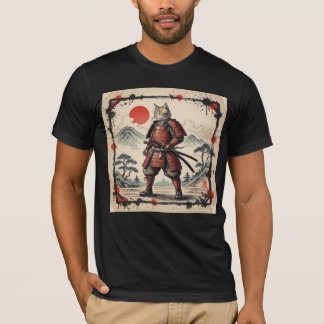 Samurai-Katze Illustrations T-Shirt | Japanischer