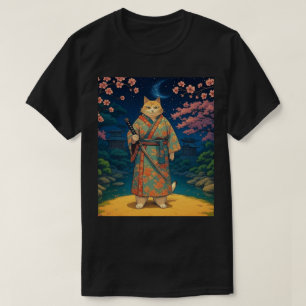 Samurai-Katze im Kimono T-Shirt