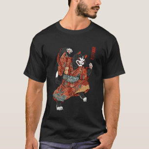 Samurai-Katze japanische Kunst Ukiyo-e lustiger Kr T-Shirt