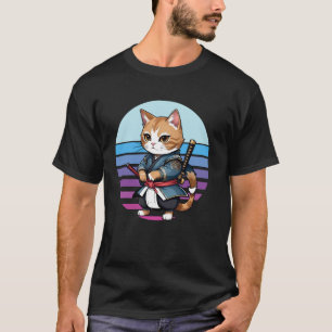 Samurai-Katze Japanischer Krieger Vintage 1 T-Shirt