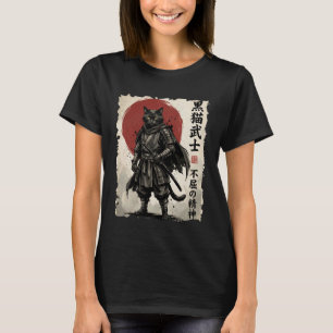 Samurai-Katze Krieger japanische Kunst Kawaii Anim T-Shirt