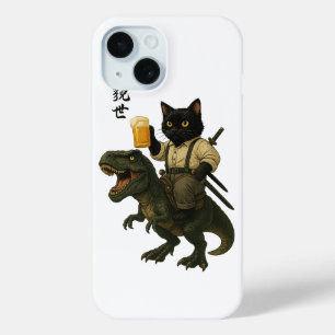Samurai-Katze mit Bier & T-Rex   Retro-Japanische  Case-Mate iPhone Hülle