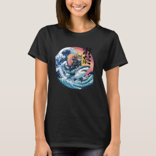 Samurai-Katze Ninja Japanische Katze Hai Kanagawa  T-Shirt