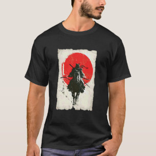 Samurai-Katze Reiter Ukiyo-e Japanischer Krieger A T-Shirt