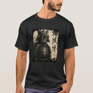 Samurai-Katze Ukiyo-e Japanischer Krieger Kunst Re T-Shirt