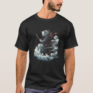 Samurai Katzenanimation japanische Ninja Krieger Ä T-Shirt
