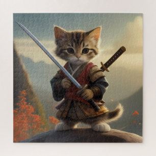 Samurai Kitty Jigsaw Puzzle pour tous les âges