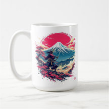 Samurai-Krieger am Berg Fuji Japanische Kunst