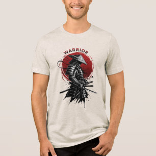 Samurai-Krieger Aufgehende Sonne Japanischer Tinte Tri-Blend Shirt