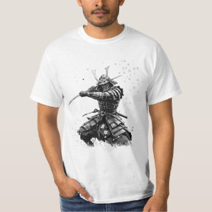 Samurai-Krieger in Aktion Japanische Kunst Keramik T-Shirt