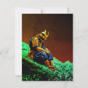 Samurai-Krieger in goldener Rüstung – Episch Japan Postkarte