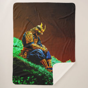 Samurai-Krieger in goldener Rüstung – Episch Japan Sherpadecke
