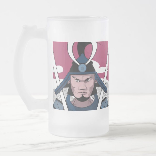 Samurai-Krieger Mattglas Bierglas (Links)