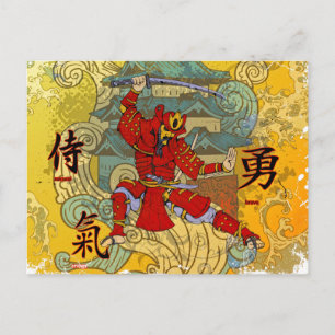 Samurai-Krieger Postkarte