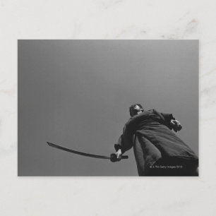 Samurai-Krieger stehend, mit einem Swoard 2 Postkarte