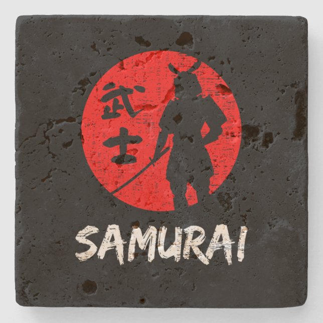 Samurai-Krieger  Steinuntersetzer (Vorderseite)