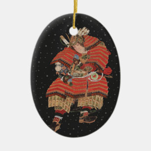 Samurai Krieger Vintage Japanische Kunst Keramik Ornament