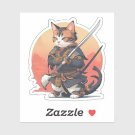 Samurai-Kriegerkatze Aufkleber