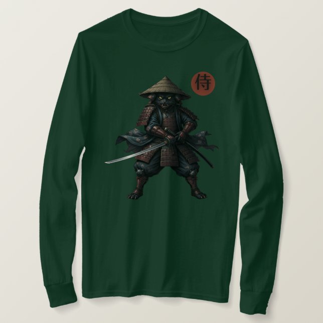 Samurai-Kriegerkatze T-Shirt (Design vorne)