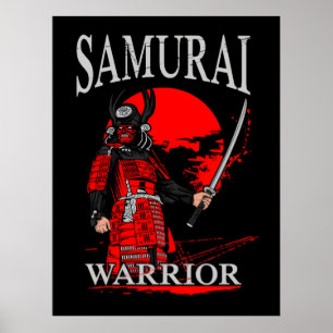 Samurai-Kriegerklinge: Kühne Pinselstrich-Schlacht Poster