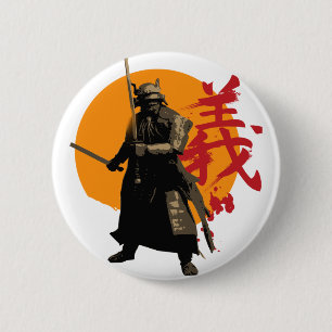 Samurai-Kriegers-Knopf Button