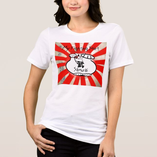 Samurai Maneki Neko Kämpfen Shirt (Vorderseite)