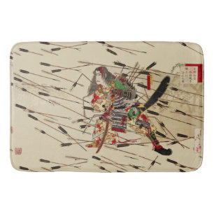 SAMURAI MASATSURA KÄMPFT IN EINEM HAGEL VON PFEILE BADEMATTE