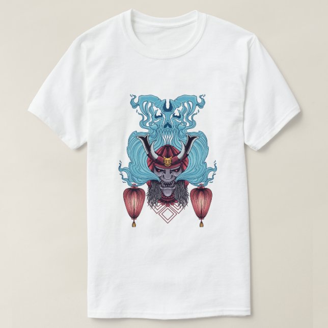Samurai Maske mit Ghost T-Shirt (Design vorne)