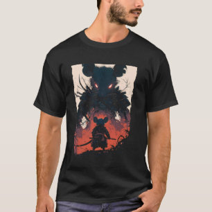 Samurai-Maus japanischer Krieger mit Katana-Schwer T-Shirt