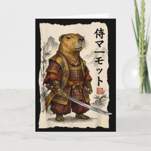 Samurai-Murmeltier Japanische Kunst Krieger Tierli Karte
