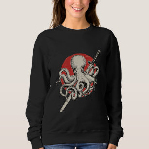 Samurai-Oktopus-Katana-Schwert-Japanische-Sonne-Ku Sweatshirt