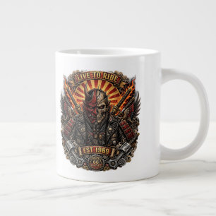 Samurai Oni Biker, Live To Ride Est 1969 Route 66 Jumbo-Tasse