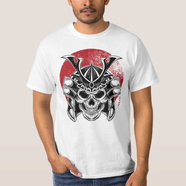 Samurai Oni Mask/ Masculina Máscara Samurai Oni T-Shirt (Vorderseite)