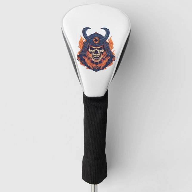 Samurai-Oni-Schädel Golf Headcover (Vorderseite)