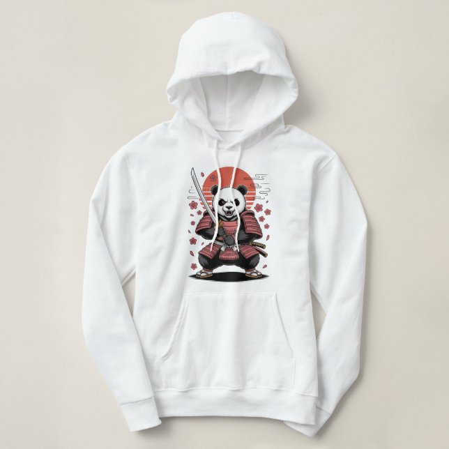 Samurai-Panda-Bär Erwachsener Pullover Hoodie (Design vorne)