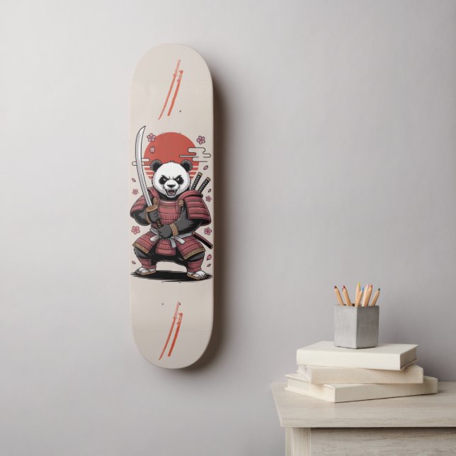 Samurai-Panda-Bär-Krieger-Skateboard Skateboard (Wandkunst)