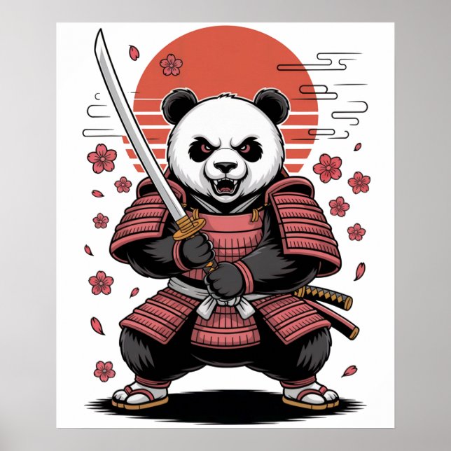 Samurai-Panda-Bär-Poster Poster (Vorne)