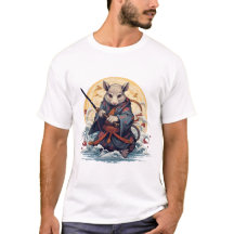  Samurai rat Basic white T-Shirt