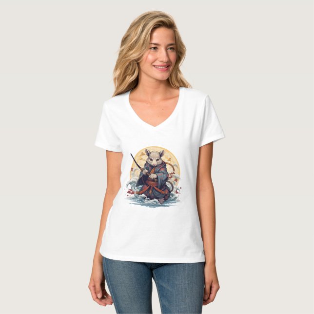 Samurai Rat Women's T-Shirts (Vorderseite Vollansicht)