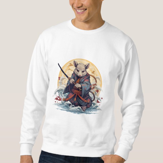 Samurai-Ratte Basic Sweatshirt (Vorderseite)