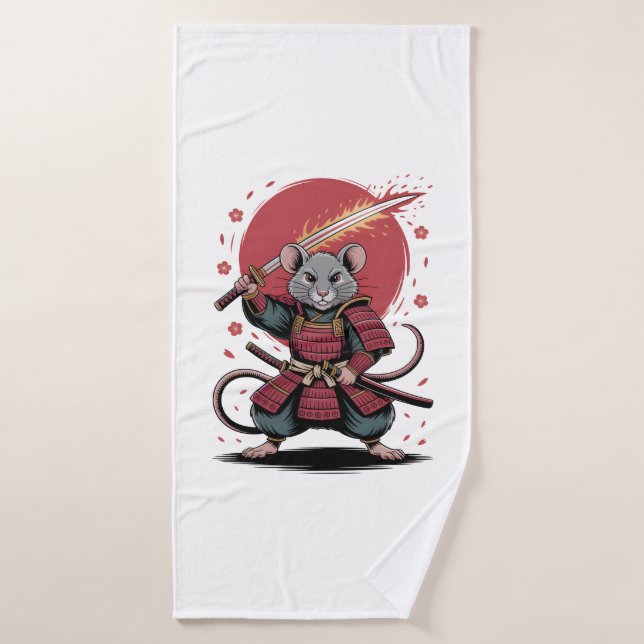 Samurai-Ratten-Krieger Badehandtuch (Badehandtuch)