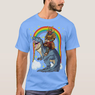 Samurai Riding TRe Dinosaur Japanisch Mittelalterl T-Shirt