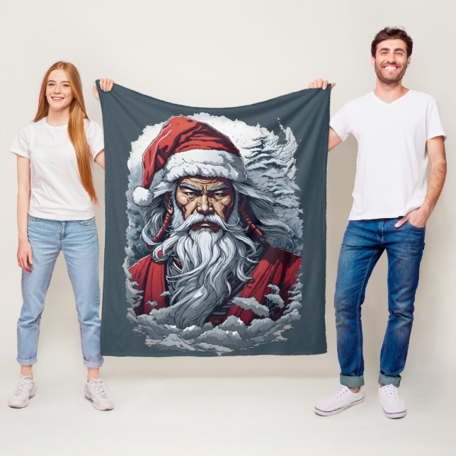 Samurai Santa Claus Fleecedecke (Beispiel)